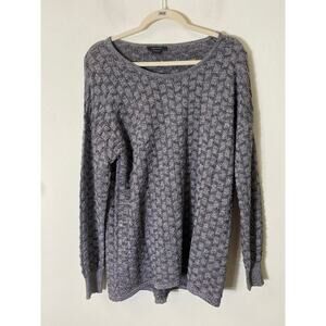 Mel & Lisa Silver Metallic Sweater Size Large